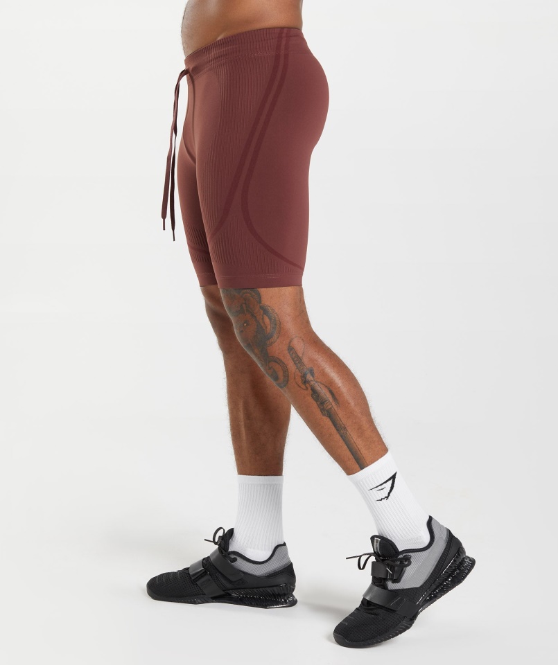 315 Varrat Nélküli 1-2 Rövidnadrág Cseresznyebarna-sportos Gesztenyebarna Gymshark
