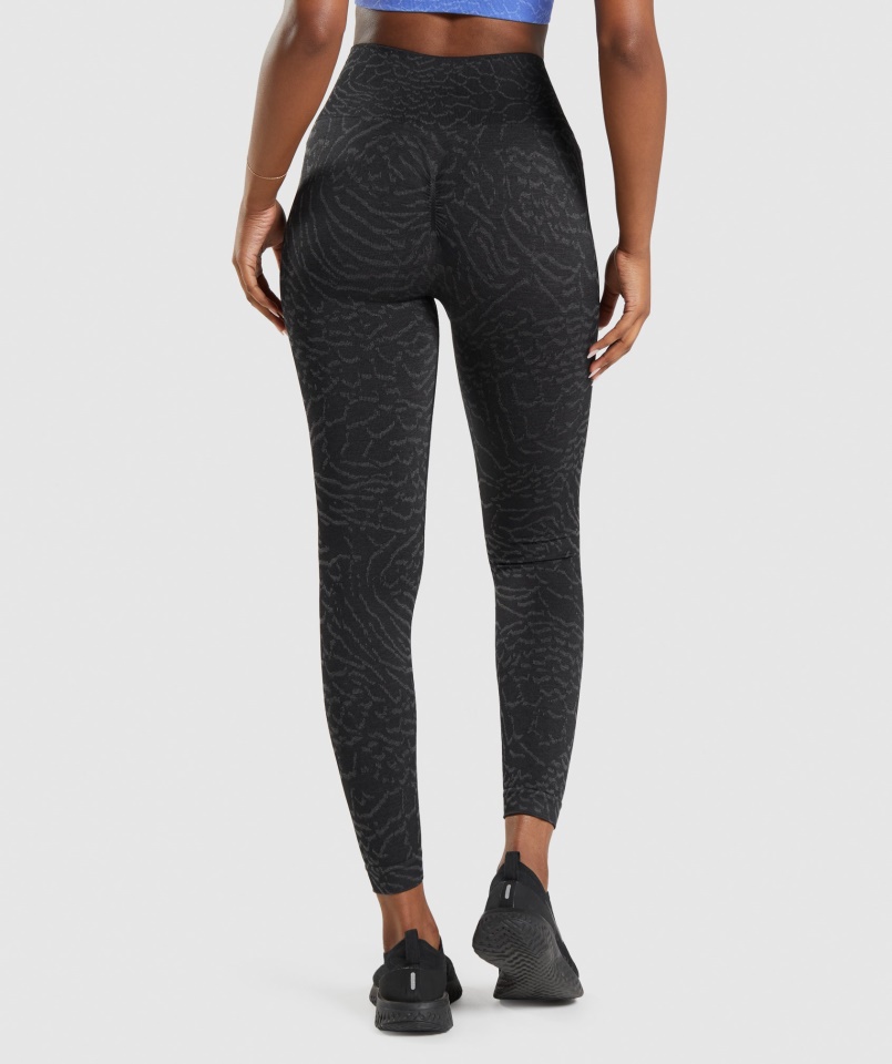 Adaptál állati Varrat Nélküli Leggings Hibrid-fekete Gymshark
