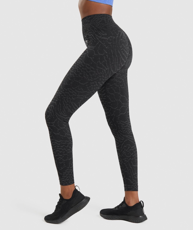 Adaptál állati Varrat Nélküli Leggings Hibrid-fekete Gymshark