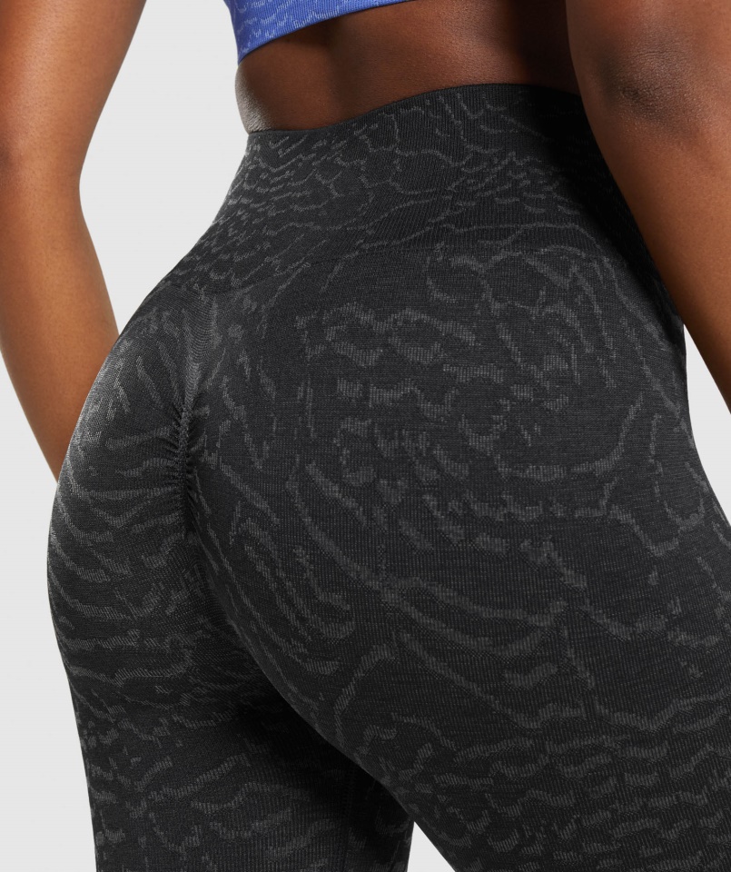 Adaptál állati Varrat Nélküli Leggings Hibrid-fekete Gymshark