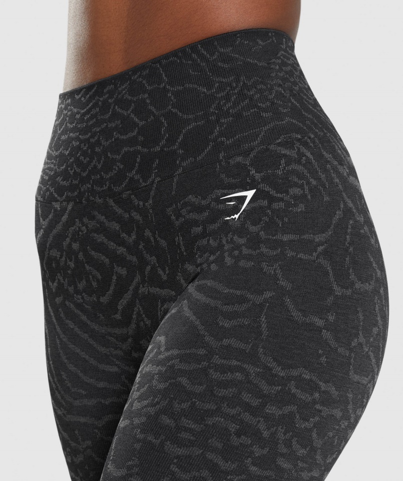 Adaptál állati Varrat Nélküli Leggings Hibrid-fekete Gymshark