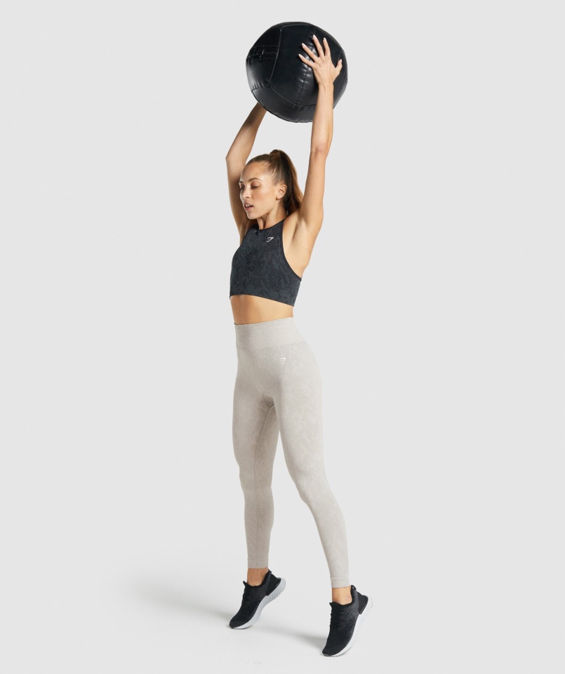 Adaptál állati Varrat Nélküli Sportmelltartó Pillangófekete Gymshark