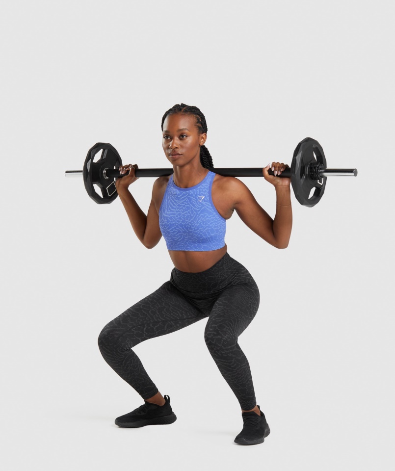 Adaptál állati Varrat Nélküli Sportmelltartó Hibrid-pálya Kék Gymshark