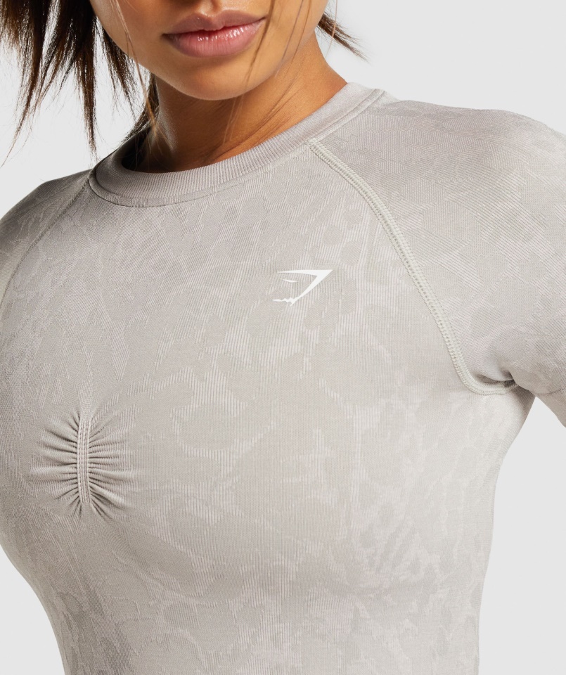 Adaptál állati Varrat Nélküli Póló Pillangószürke Gymshark