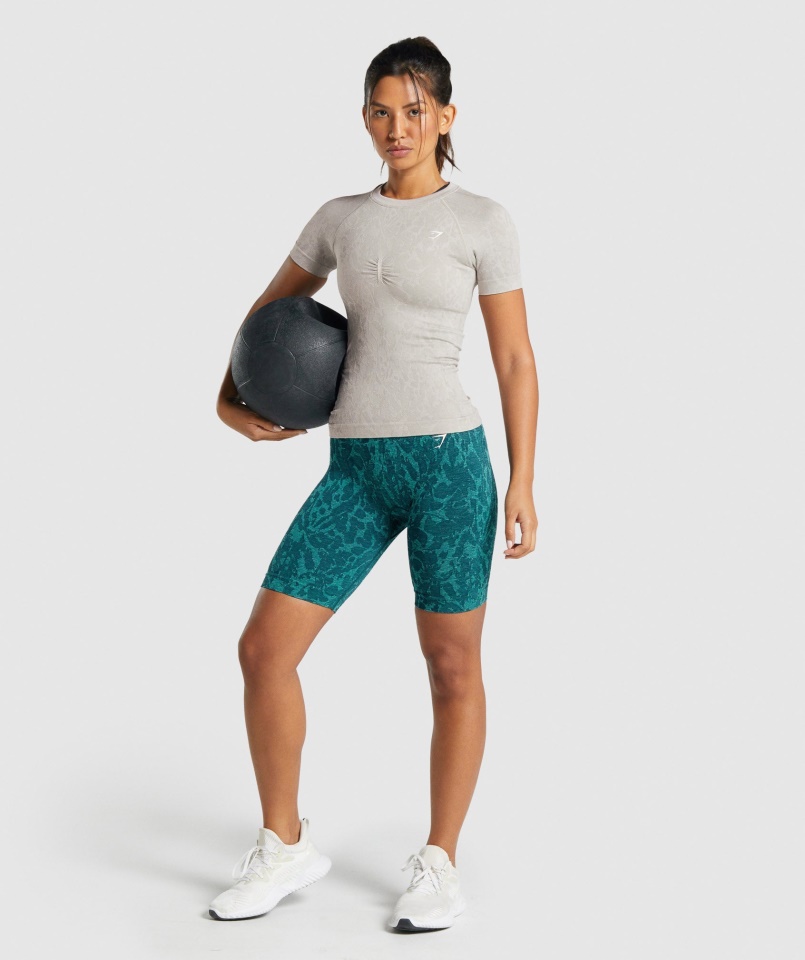 Adaptál állati Varrat Nélküli Póló Pillangószürke Gymshark