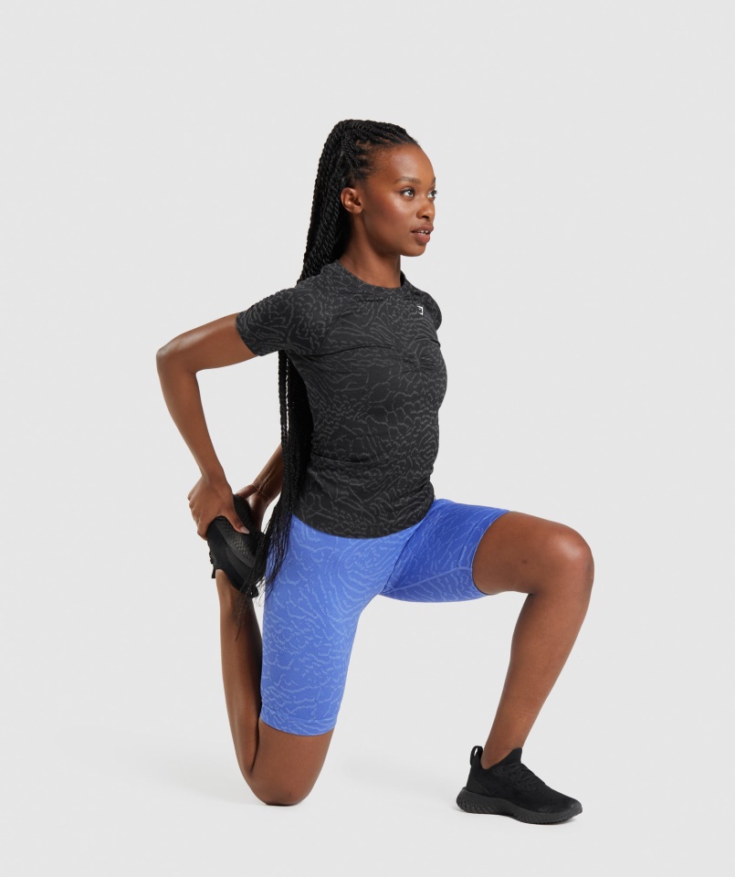 Adapt Animal Seamless Póló Hibrid-fekete Gymshark