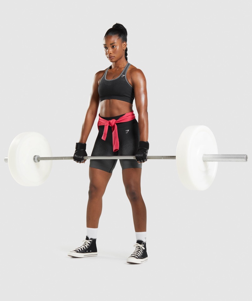 Adapt Ombre Varrat Nélküli Sportmelltartó Fekete-szürke Gymshark