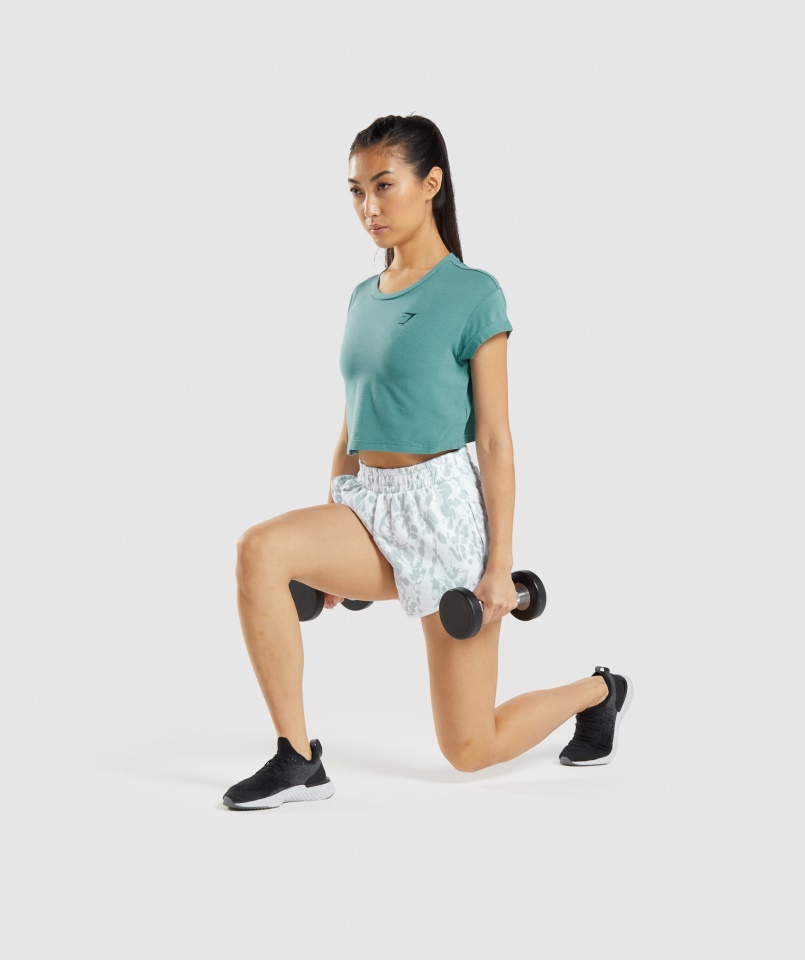 állat Grafika Termés Póló Kékeszöld Gymshark