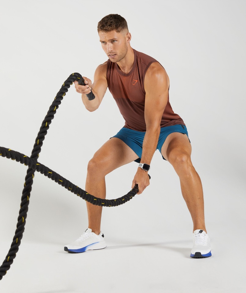 Csúcsa Varrat Nélküli Tankcseresznye Barna-bors Piros Gymshark