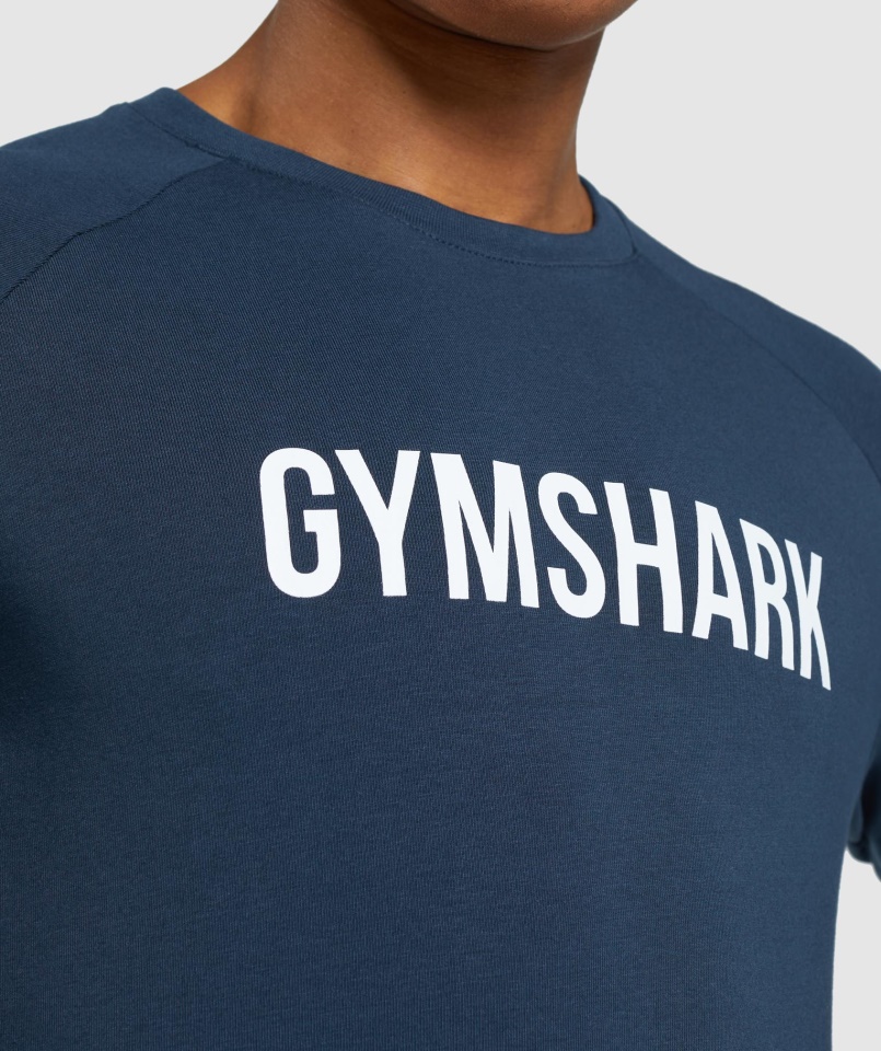 Apollo Hosszú Ujjú Póló Navy Gymshark
