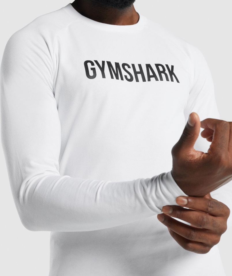 Apollo Hosszú Ujjú Póló Fehér Gymshark