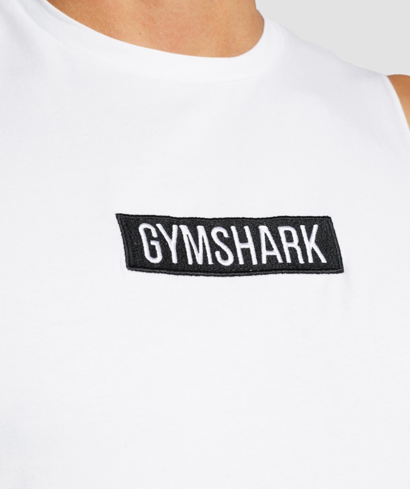 Központi Leejtőkar Tank Fehér Gymshark