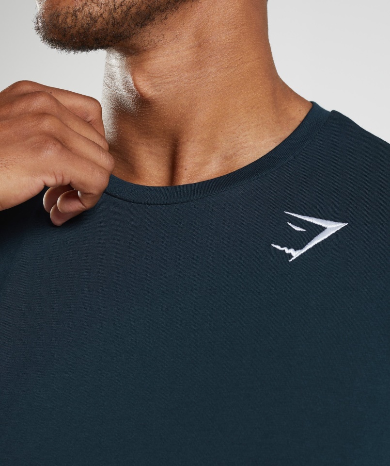Crest Hosszú Ujjú Póló Navy Gymshark