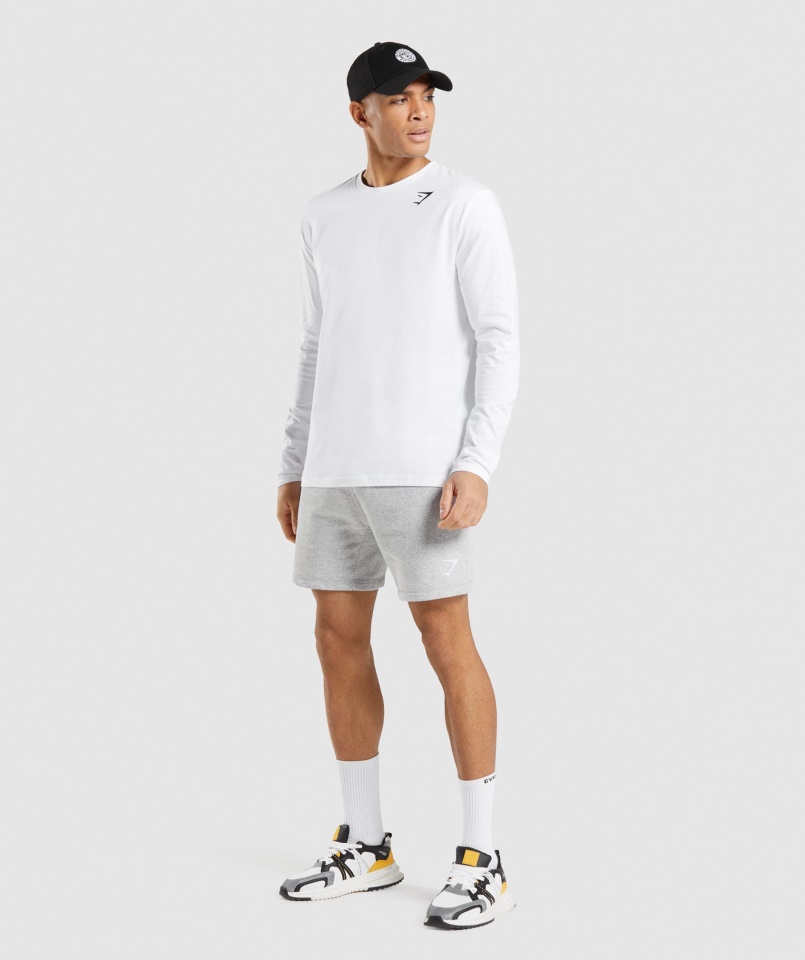 Crest Hosszú Ujjú Póló Fehér Gymshark