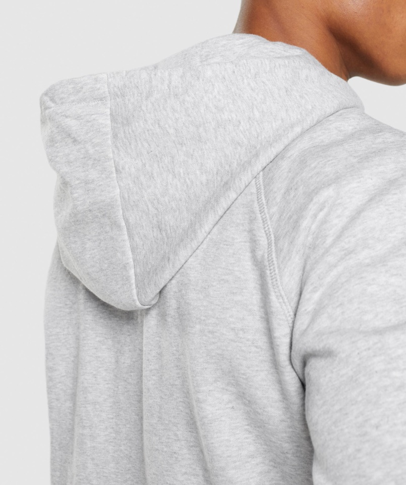 Címeres Cipzáras Kapucnis Kapucnis Világosszürke Mag Márga Gymshark