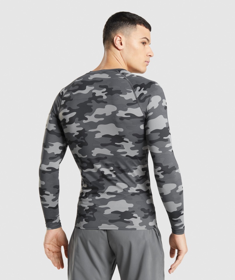 Elem Baselayer Hosszú Ujjú Felső Szürke Mintás Gymshark