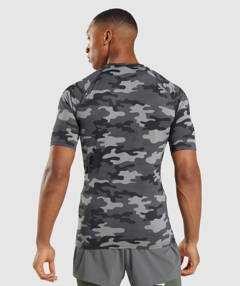 Elem Baselayer Póló Camo Szürke Mintás Gymshark