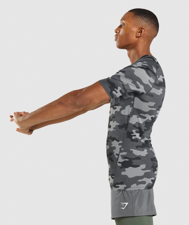 Elem Baselayer Póló Camo Szürke Mintás Gymshark