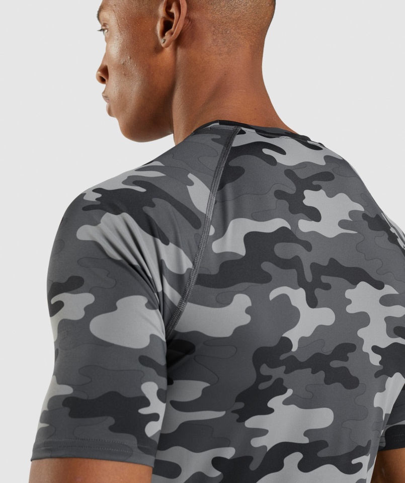 Elem Baselayer Póló Camo Szürke Mintás Gymshark