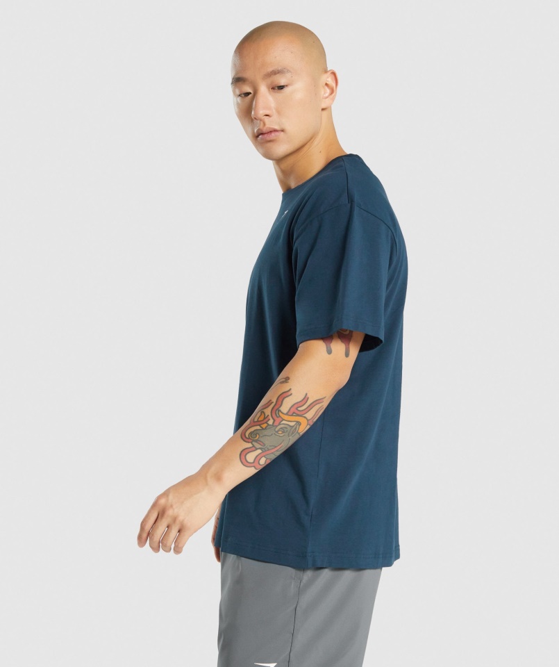 Elengedhetetlen Túlméretezett Póló Navy Gymshark