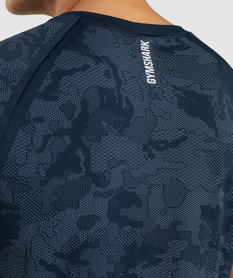 Geo Varrat Nélküli Póló Sötétkék Gymshark