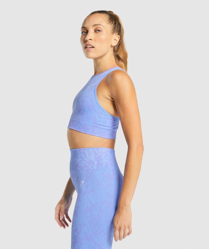 Gymshark Adapt állati Varrat Nélküli Sportmelltartó Pillangós Világoskék