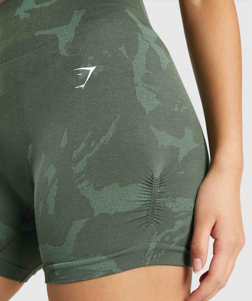Gymshark Adapt Camo Varrat Nélküli Rövidnadrág Szavanna-zöld
