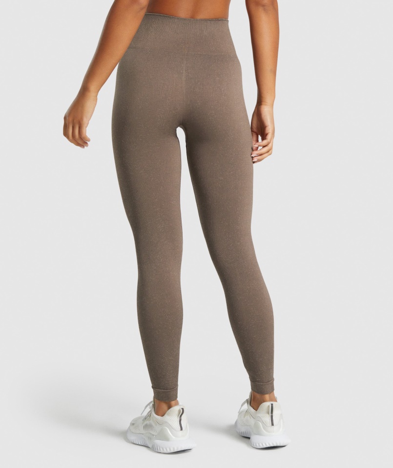 Gymshark Adapt Fleck Varrat Nélküli Leggings ásványi-barna