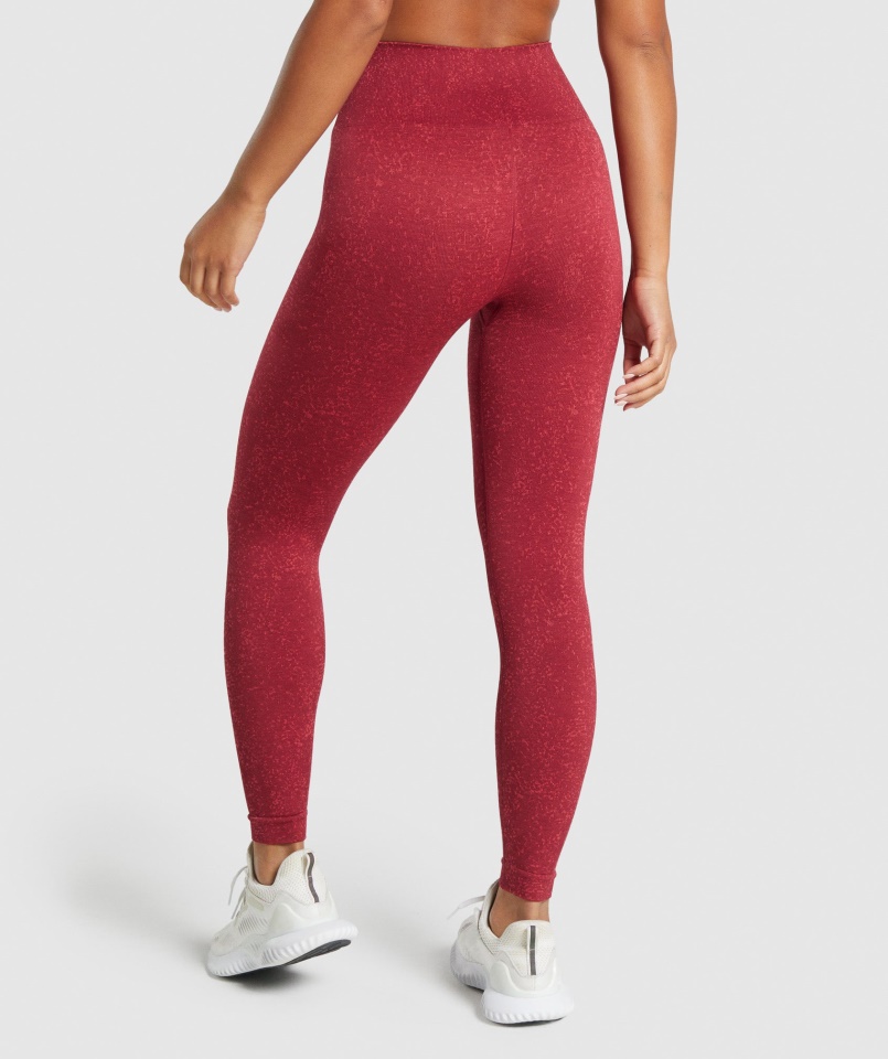 Gymshark Adapt Fleck Varrat Nélküli Leggings ásványi-bordó
