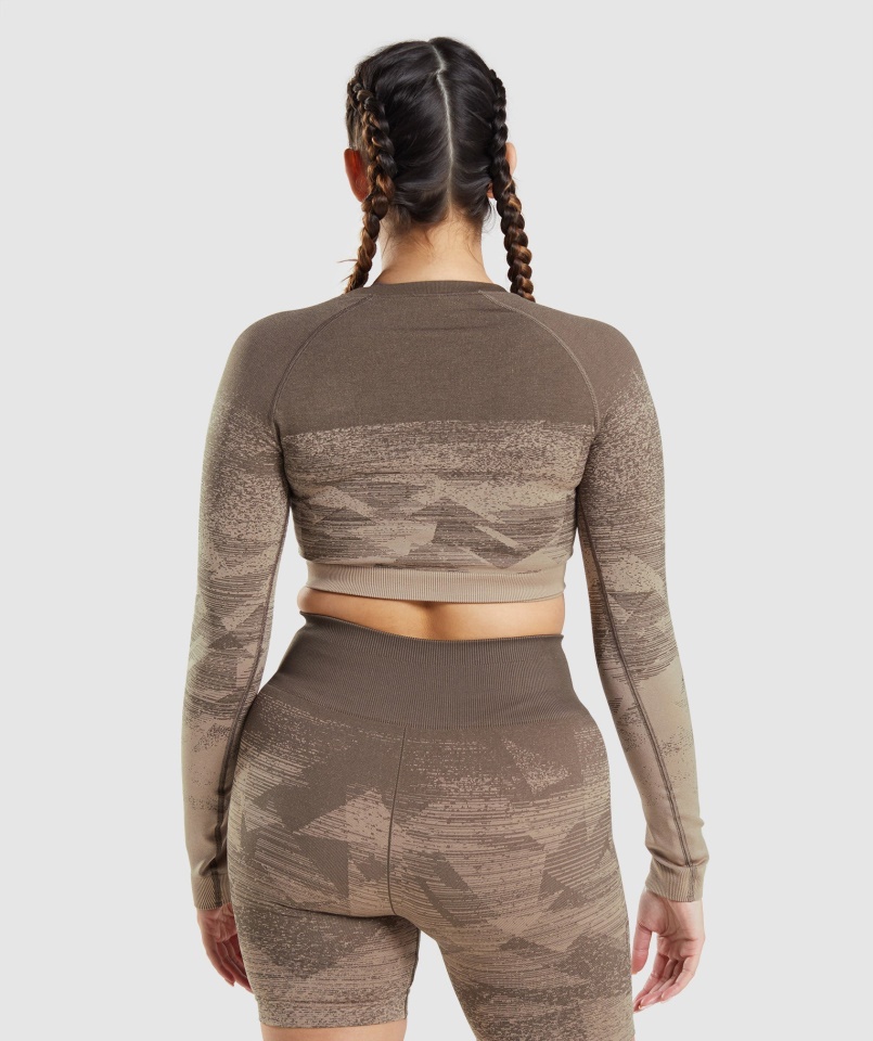 Gymshark Adapt Ombre Crop Top Háromszög-penny Barna