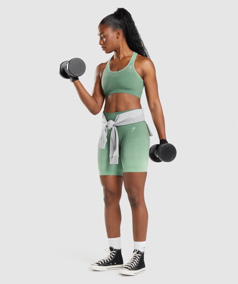 Gymshark Adapt Ombre Varrat Nélküli Sportmelltartó Zöld-világoszöld