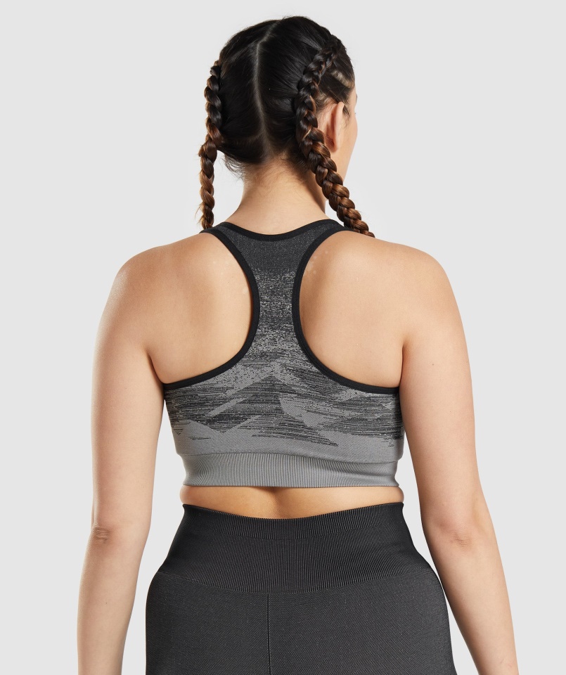 Gymshark Adapt Ombre Varrat Nélküli Sportmelltartó Háromszög-fekete