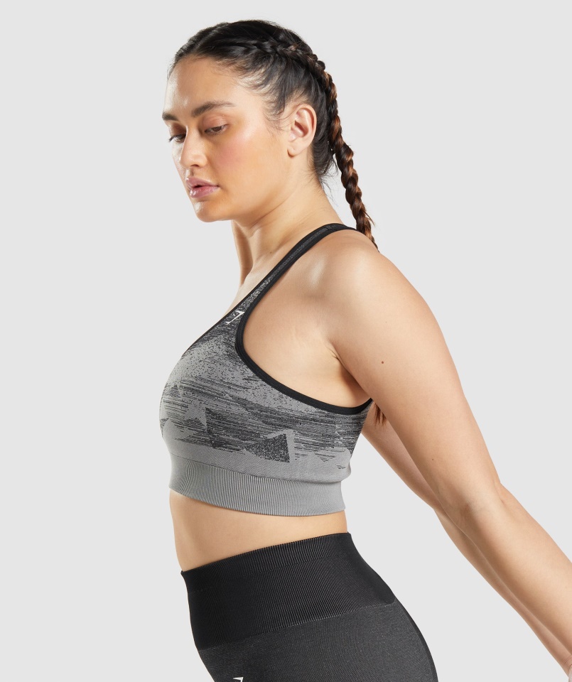 Gymshark Adapt Ombre Varrat Nélküli Sportmelltartó Háromszög-fekete