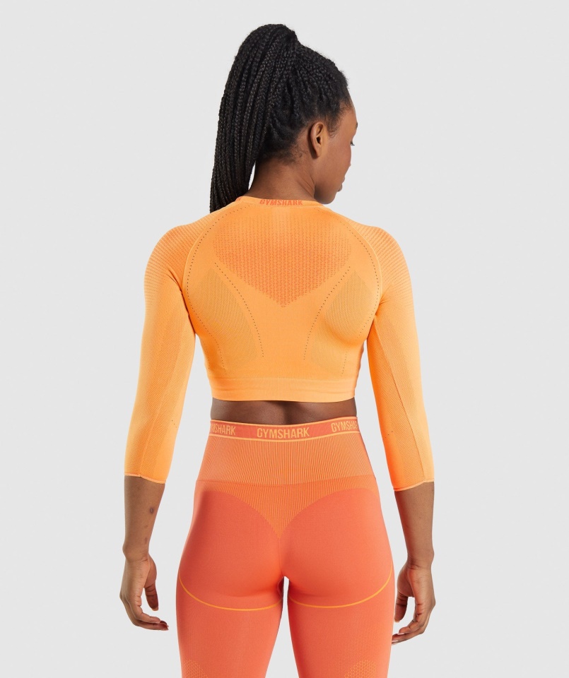 Gymshark Apex Seamless Crop Top Sárgabarack Narancs-papaya Narancs