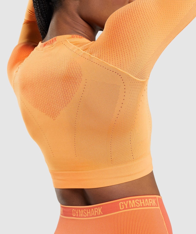 Gymshark Apex Seamless Crop Top Sárgabarack Narancs-papaya Narancs