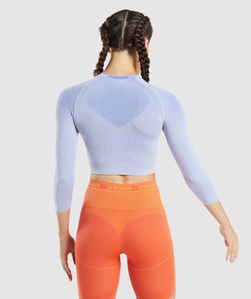 Gymshark Apex Seamless Crop Top Levendula Kék-udvari Kék