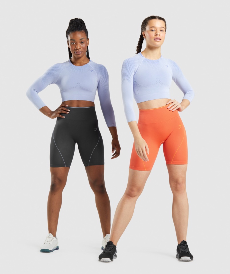 Gymshark Apex Seamless Crop Top Levendula Kék-udvari Kék