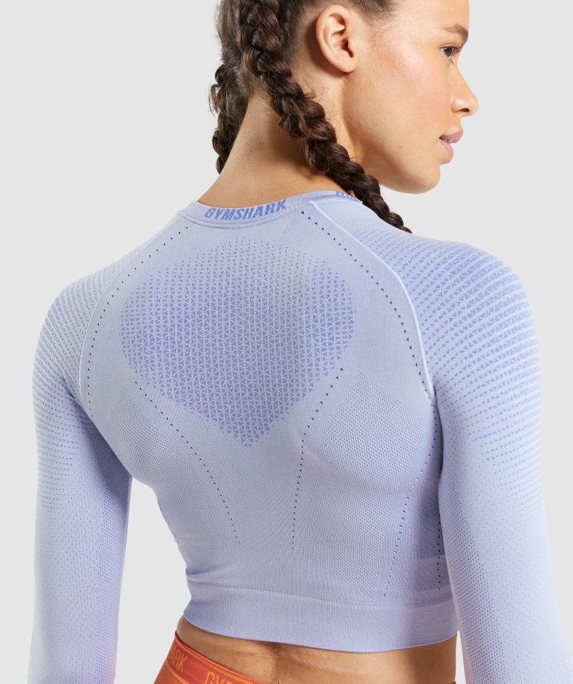 Gymshark Apex Seamless Crop Top Levendula Kék-udvari Kék