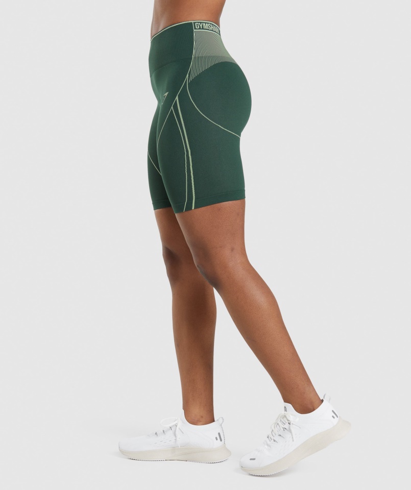Gymshark Apex Seamless High Rise Short Obszidián Zöld-uborka Zöld
