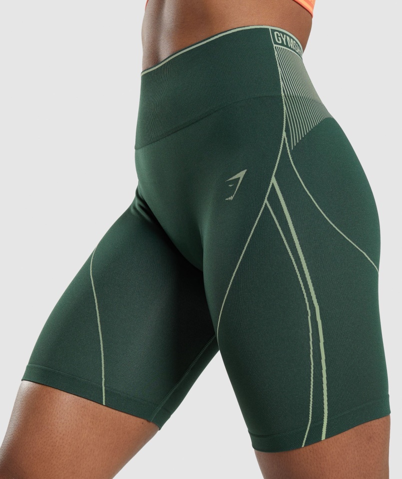 Gymshark Apex Seamless High Rise Short Obszidián Zöld-uborka Zöld