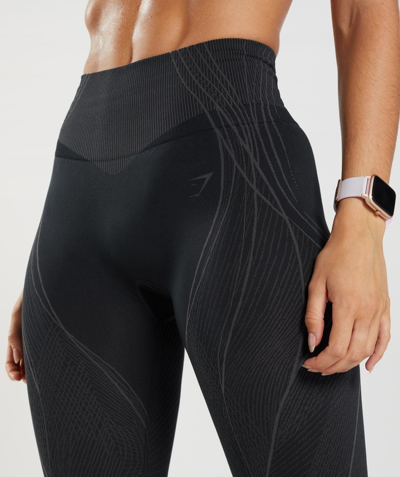 Gymshark Apex Varrat Nélküli Leggings Fekete-onix Szürke