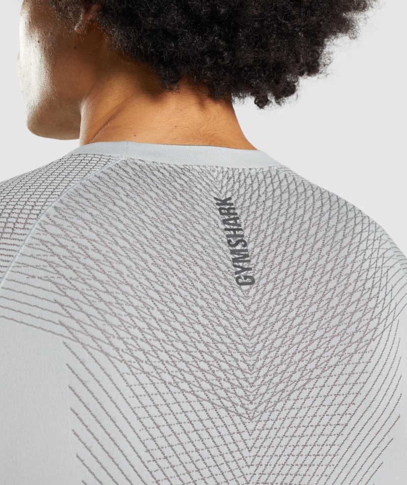 Gymshark Apex Varrat Nélküli Hosszú Ujjú Póló Világosszürke-onixszürke