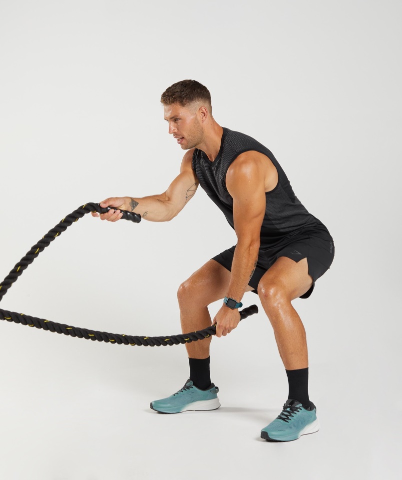 Gymshark Apex Varrat Nélküli Tartály Fekete-sziluett Szürke