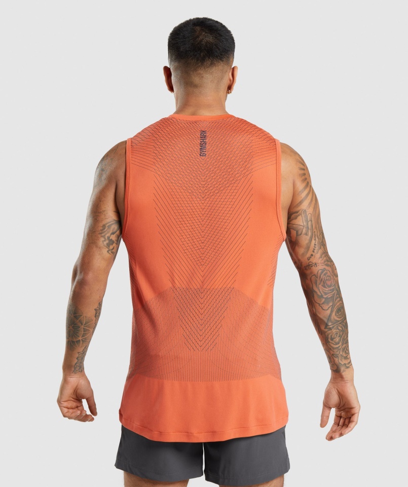 Gymshark Apex Seamless Tank Papaya Narancs-onix Szürke