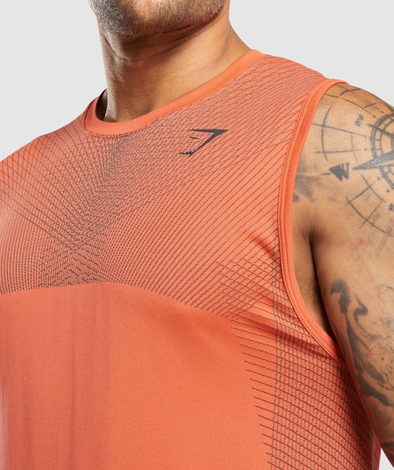 Gymshark Apex Seamless Tank Papaya Narancs-onix Szürke