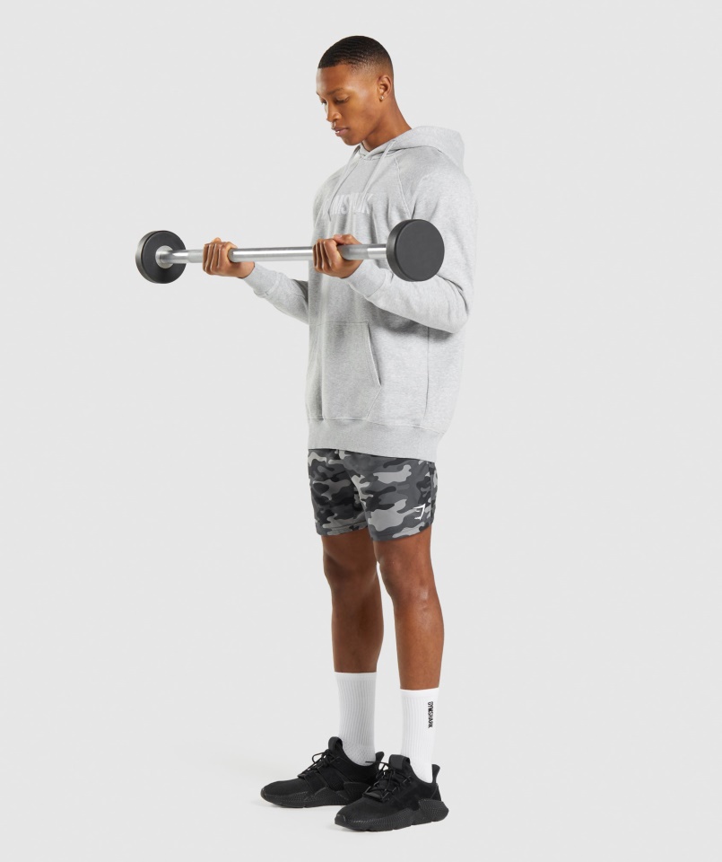 Gymshark Apollo Kapucnis Kapucnis Világosszürke Magmárga