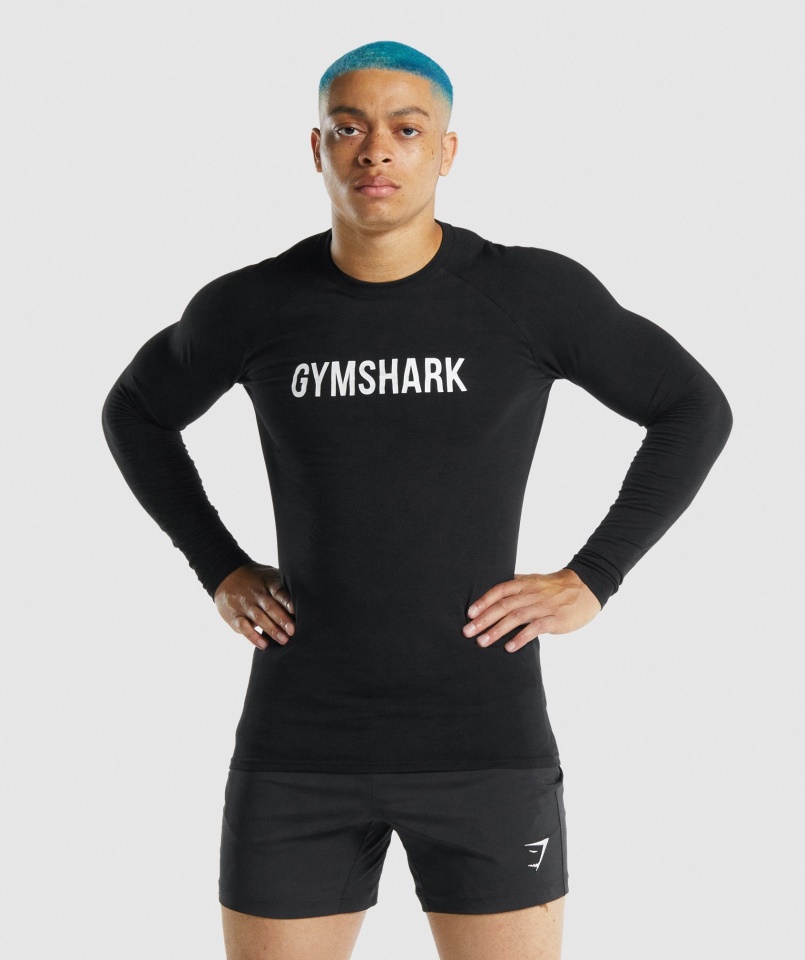 Gymshark Apollo Hosszú Ujjú Póló Fekete