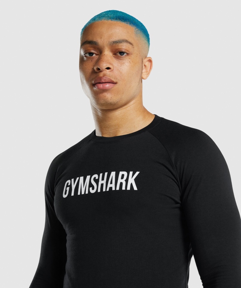 Gymshark Apollo Hosszú Ujjú Póló Fekete