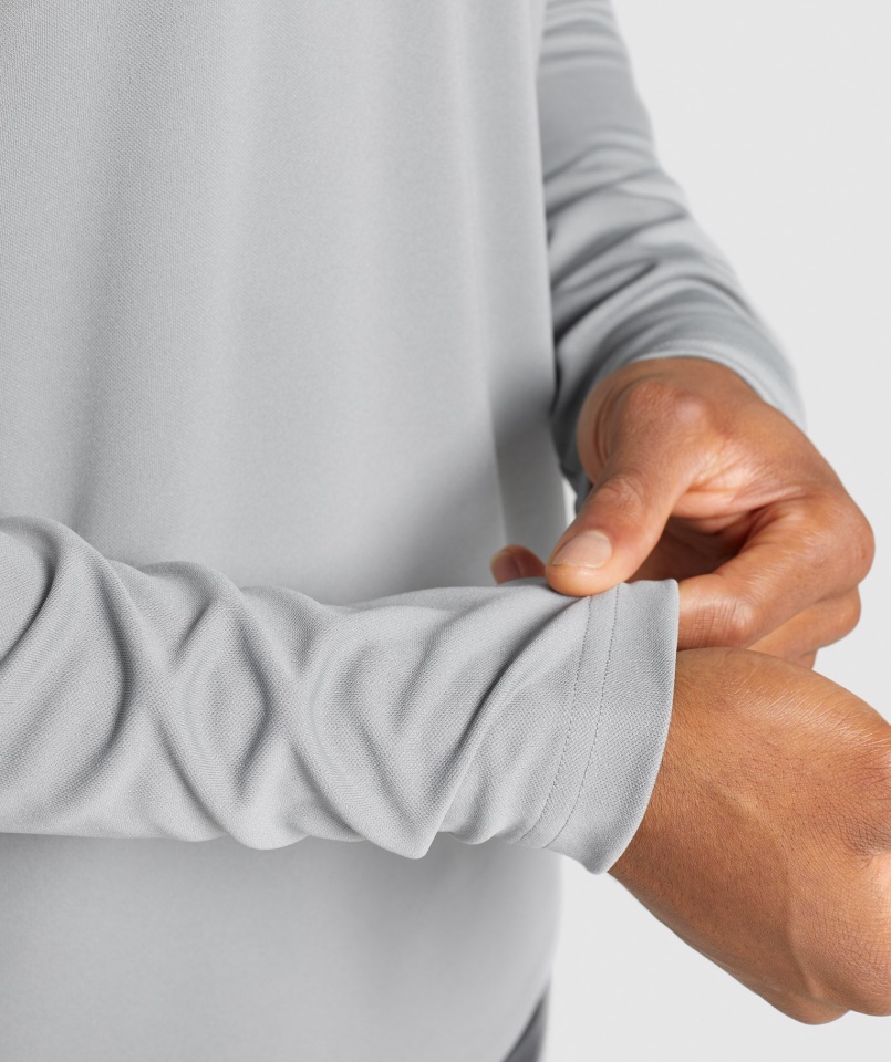 Gymshark érkezés 1-4 Cipzáras Pulóver Füstös Szürke