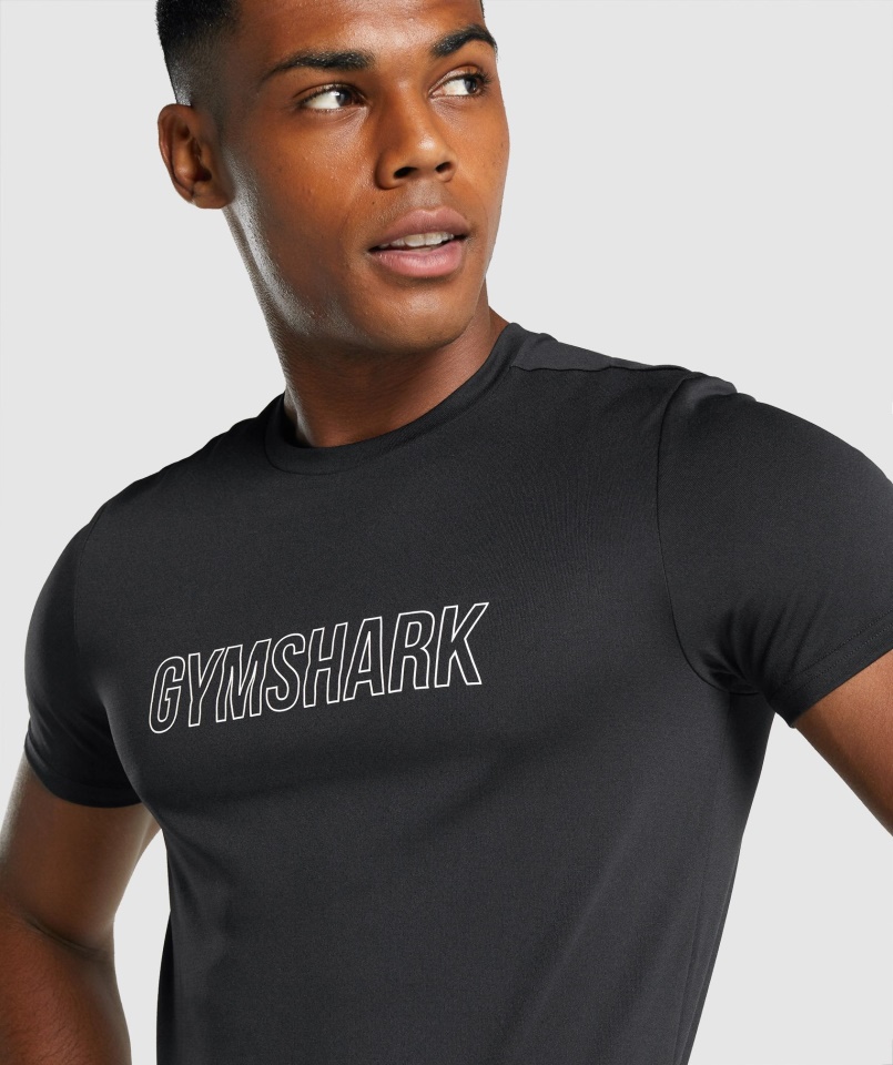 Gymshark érkezési Grafikus Póló Fekete
